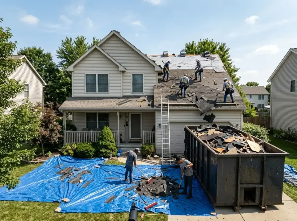 roof-replacement-debris-remova-004 — frequently asked questions, Cheapest Dumpster Rentals in Germantown Hills, IL